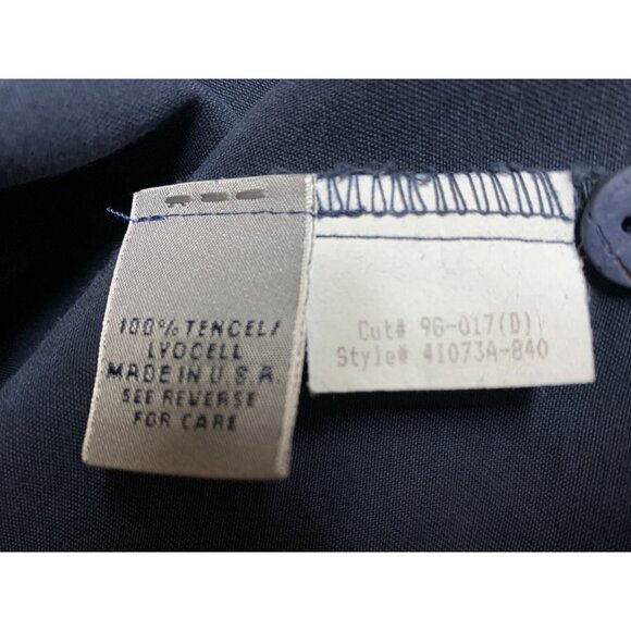 AKS Petite L Sleeveless Navy Tencel Boho Minimalist Maxi Dress With Side Button - Picture 8 of 11